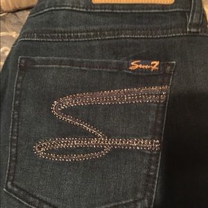 Seven7Dark Blue Crop Jeans